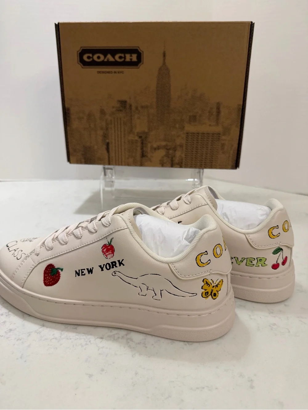 Coach cream graphic 'New York Big Apple' sneakers